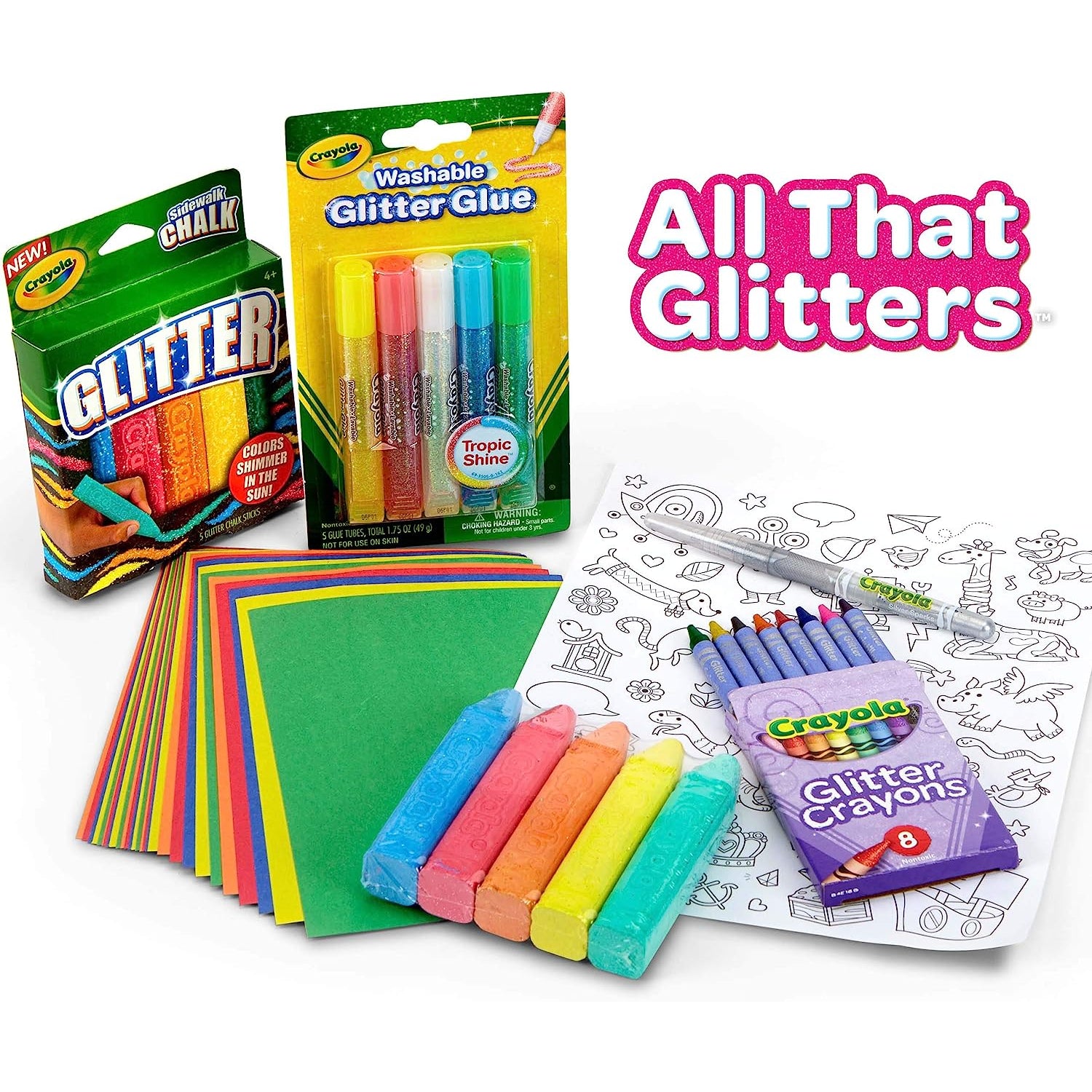 Crayola All That Glitters Art Case Coloring Set, Toys, Gift for Kids A –  S&D Kids