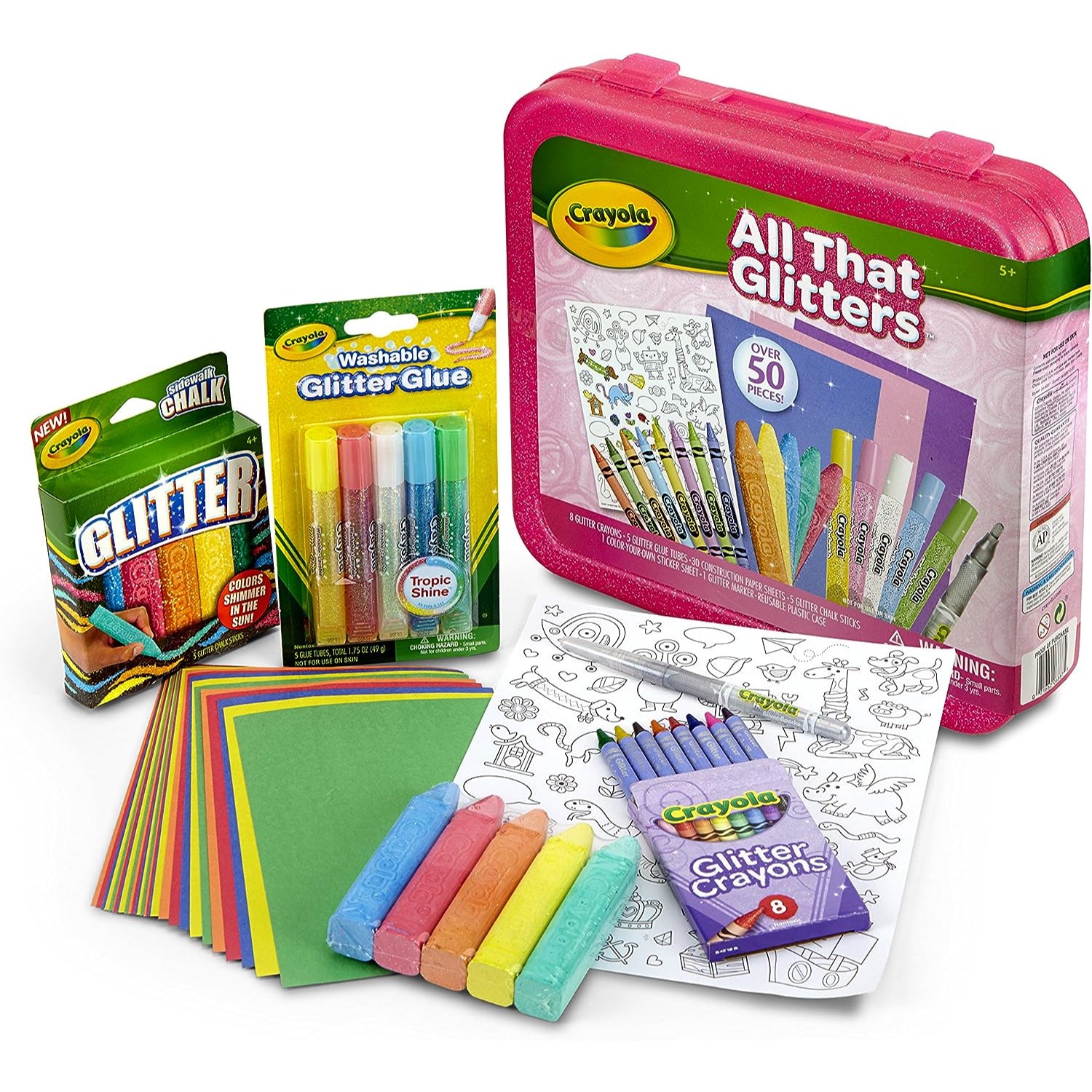  Crayola Crayon Set with Coloring Pages, Gift for Kids