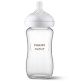 Philips Avent Glass Natural Baby Bottle with Natural Response Nipple, Clear, 8oz