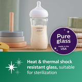 Philips Avent Glass Natural Baby Bottle with Natural Response Nipple, Clear, 8oz