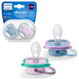 Philips Avent Ultra Air Pacifier, 2 Pack Light, Breathable Baby Pacifiers for Babies Aged 6-18 Months, BPA Free with Sterilizer Carry Case