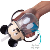 The First Years Disney Mickey Mouse Weighted Straw Cup - Spill Proof Toddler Straw Cups - Transition Sippy Cups