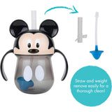 The First Years Disney Mickey Mouse Weighted Straw Cup - Spill Proof Toddler Straw Cups - Transition Sippy Cups