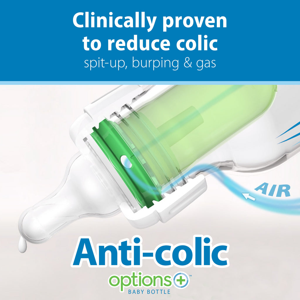 Dr. Browns Natural Flow Anti-Colic Options+ Narrow Baby Bottle, Pink ...