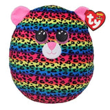 Dotty Rainbow Leopard Plush Toy - 14 Inch Squish-a-boo