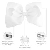 Crystal Collection 7 Inch Grosgrain Hair Bow Clip For Woman And Girls