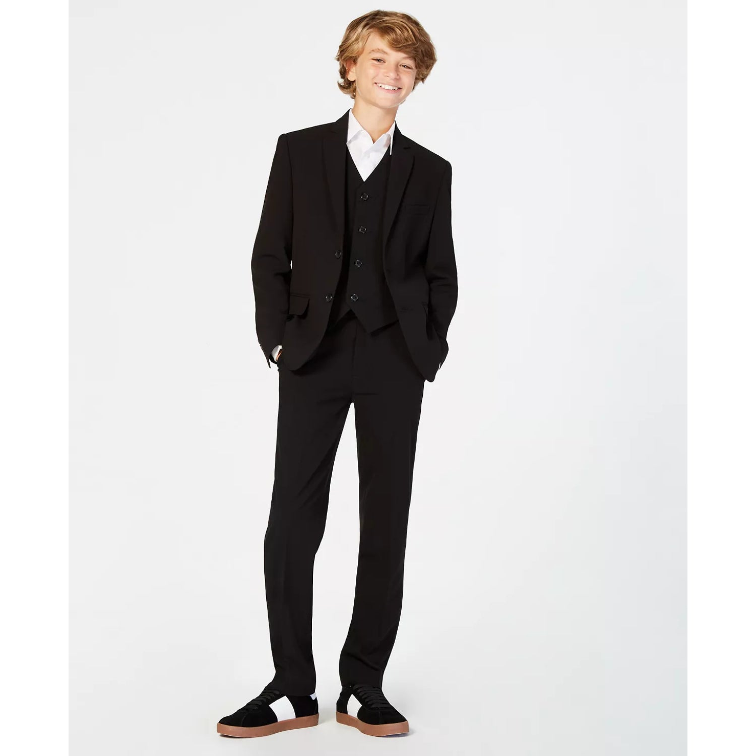 Calvin Klein Boys' 8-20 Grey Sharkskin Pants Calvin Klein Boys' 8-20 Grey Sharkskin Pants