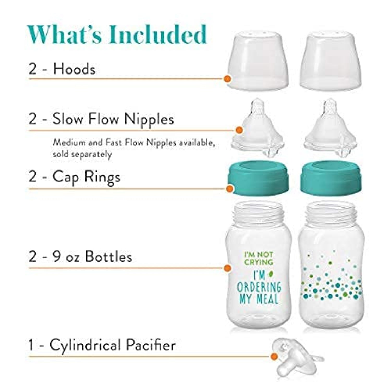 evenflo balance + wide neck slow flow nipple Balance + Bottles