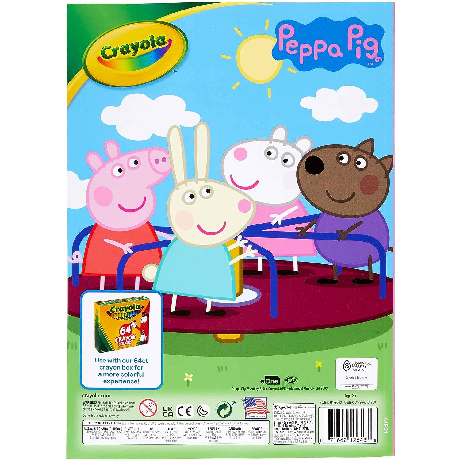 Crayola Peppa Pig Coloring Book with Stickers, Gift for Kids, 96 Pages