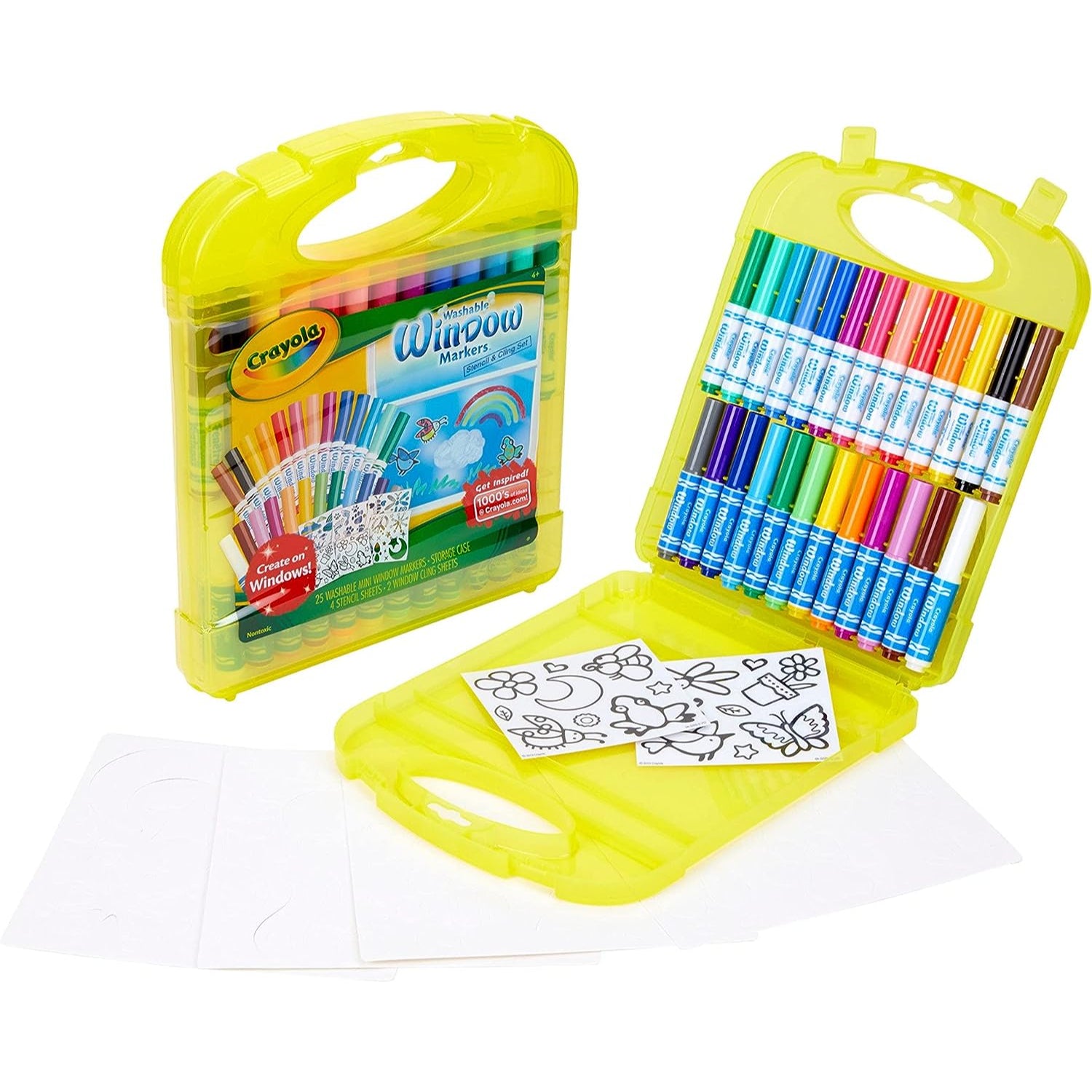 Crayola Window Markers & Stencil Set, Craft, 30+ Pieces, Gifts for Kid –  S&D Kids