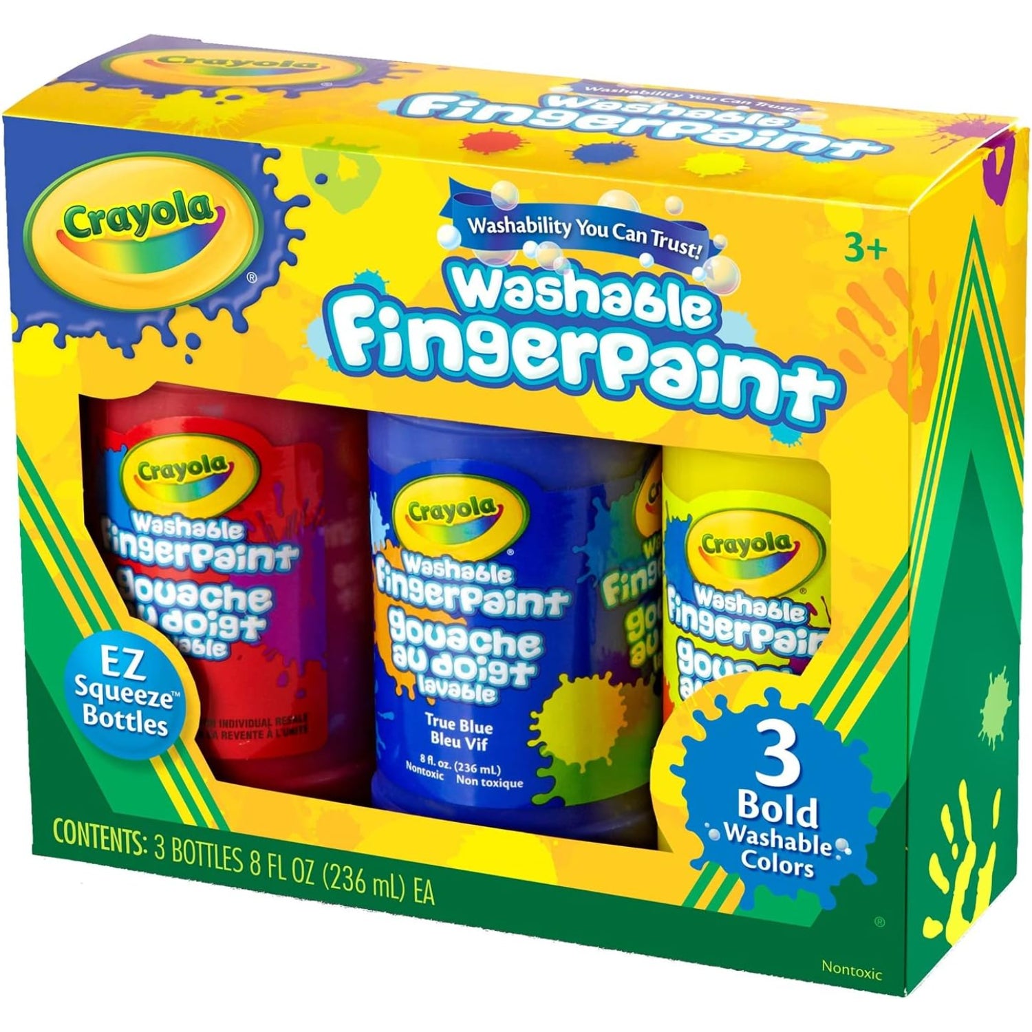 Crayola 8-Ounce Washable Fingerpaint-Primary (3 Count)