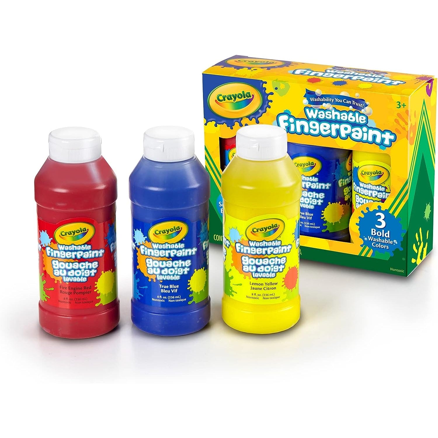 Crayola 8-Ounce Washable Fingerpaint-Primary (3 Count)