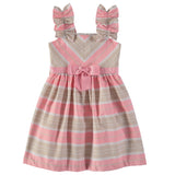 Bonnie Jean Girls 4-6X Stripe Linen Dress and Basket Purse