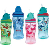 Nuby No-Spill Flip-it Printed Boost Cup with Thin Soft Straw - 12oz, 18+ Months, 1 Pack Print May Vary