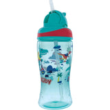 Nuby No-Spill Flip-it Printed Boost Cup with Thin Soft Straw - 12oz, 18+ Months, 1 Pack Print May Vary