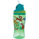 Nuby No-Spill Flip-it Printed Boost Cup with Thin Soft Straw - 12oz, 18+ Months, 1 Pack Print May Vary