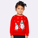 Cyndeelee Girls 2-16 French Terry Playful Snowman Sweatshirt