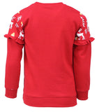 Cyndeelee Girls 2-16 Reindeer French Terry Sweater