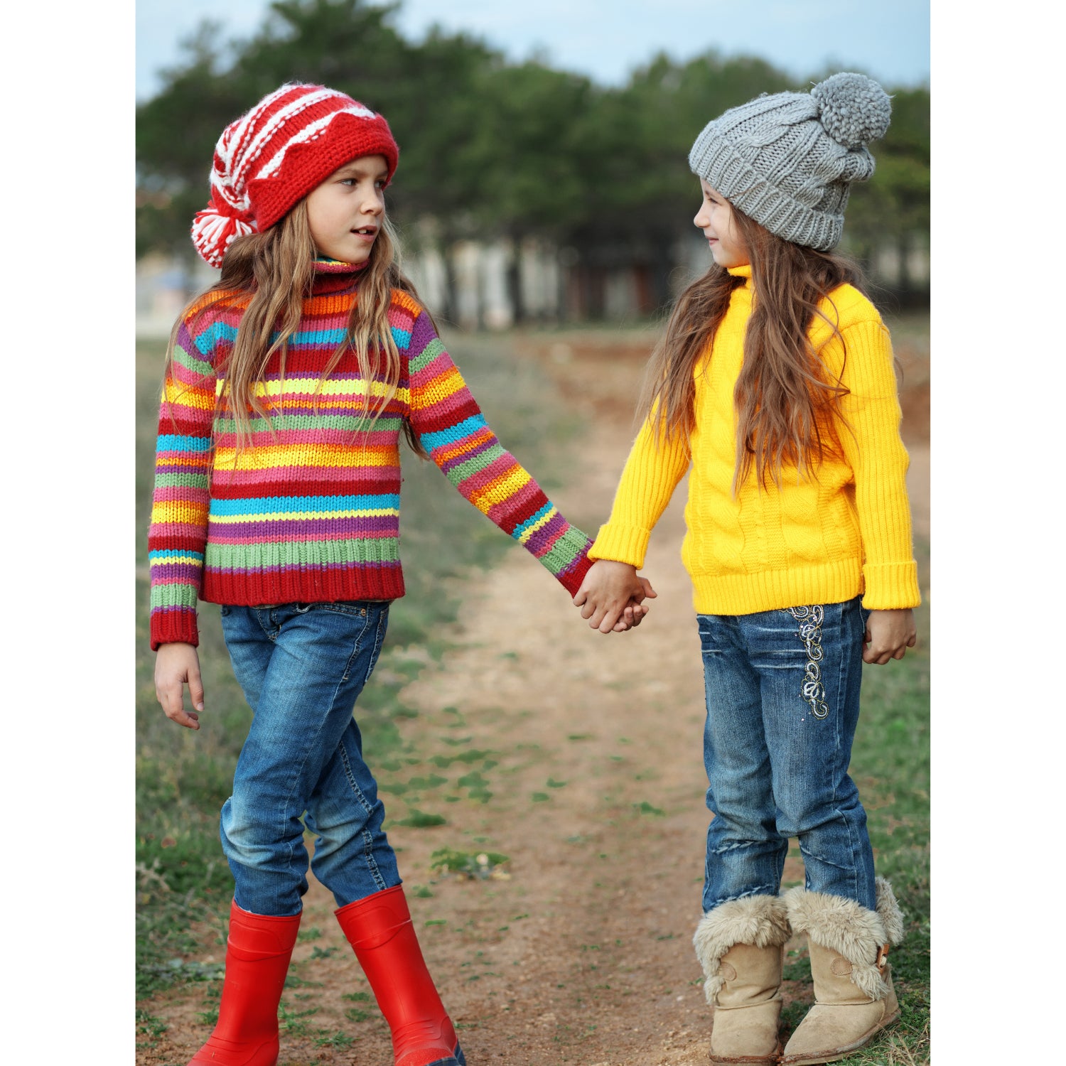 Cyndeelee Girls 2-16 Multi Stripe Heart Sweater