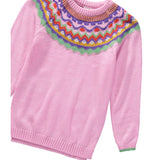 Cyndeelee Girls 2-16 Pattern Yoke Sweater