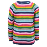 Cyndeelee Girls 2-16 Button Up Color Block Stripe Sweater Cardigan