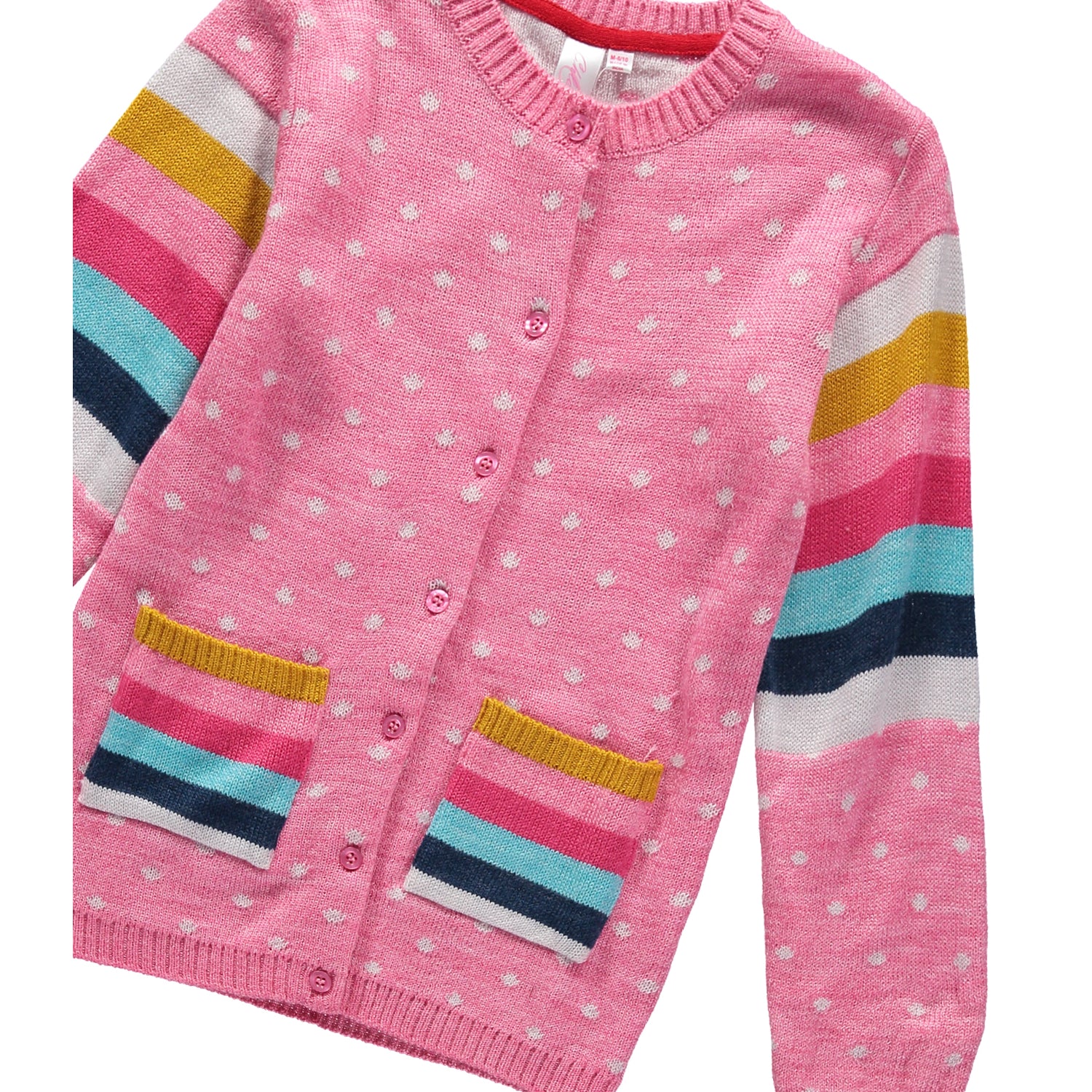 Cyndeelee Girls 2-16 Button Up Polka Dot Cardigan Sweater