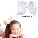 Crystal Collection 7 Inch Grosgrain Hair Bow Clip For Woman And Girls
