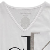 Calvin Klein Girls 7-16 Short Sleeve V-Neck Split Monogram T-Shirt