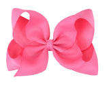 Crystal Collection 7 Inch Grosgrain Hair Bow Clip For Woman And Girls