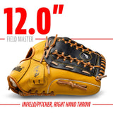 Franklin Sports Field Master - 12'' - Tan/Black - Right Hand Throw - Fielding Gloves