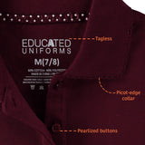 Educated Uniforms Girls 4-20 Short Sleeve Pique Polo Shirt