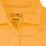 Educated Uniforms Girls 4-20 Long Sleeve Pique Polo Uniform Shirt