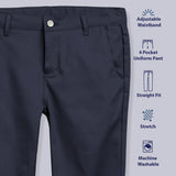 Educated Uniforms Girls 2-20 Flat Front Adjustable Waist Straight School Pant
