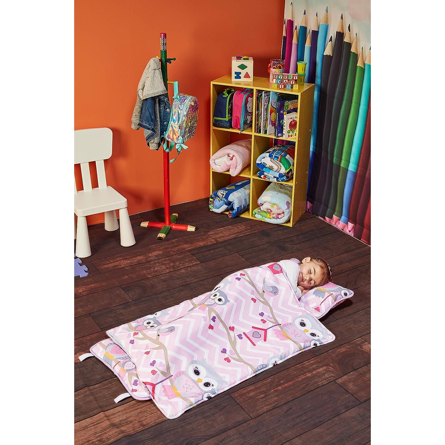 Everyday Kids Owl Toddler Nap Mat with Removable Pillow