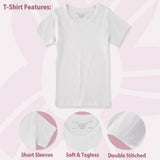 Cyndeelee Girls 2-14 Cotton Short Sleeve T-Shirts, 6-Pack