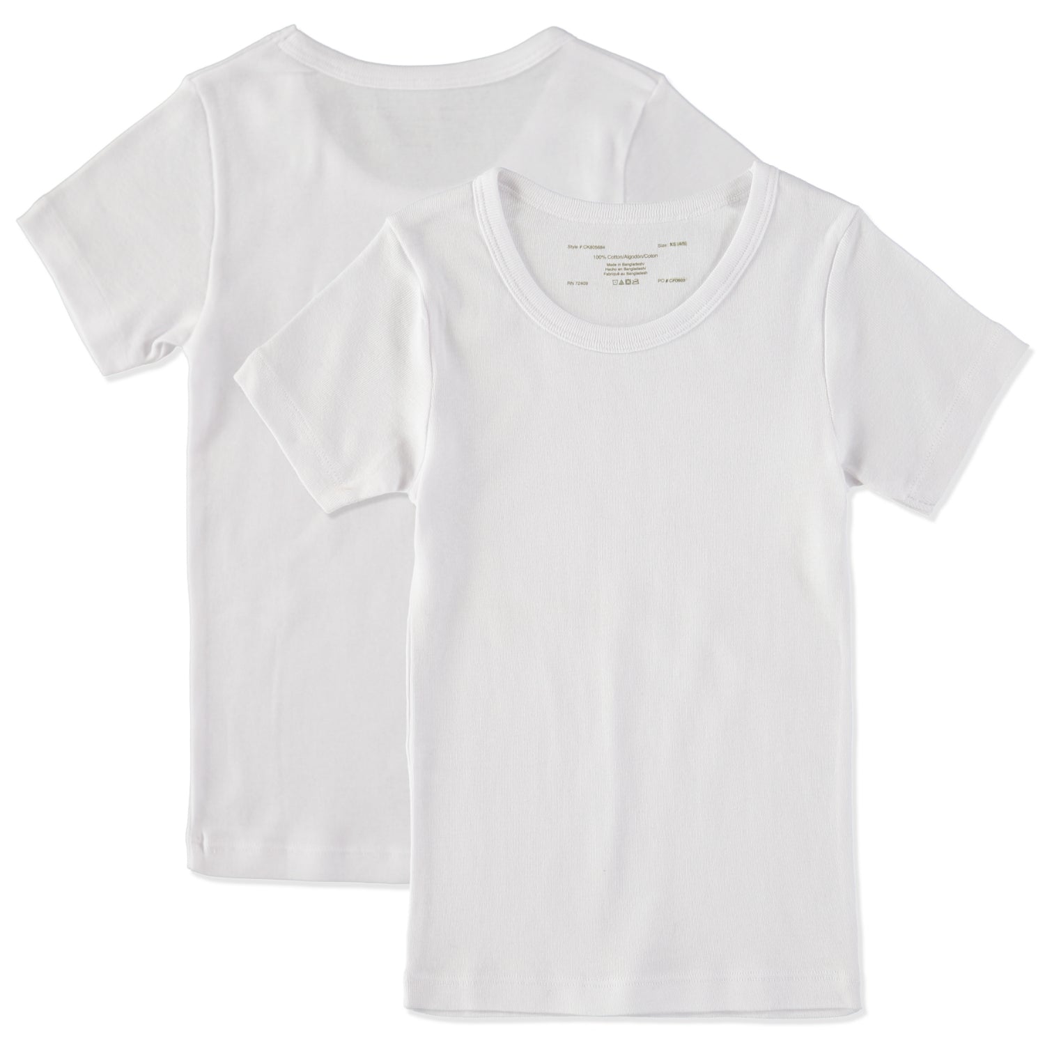 Cyndeelee Girls 2-14 Cotton Short Sleeve T-Shirts, 12-Pack