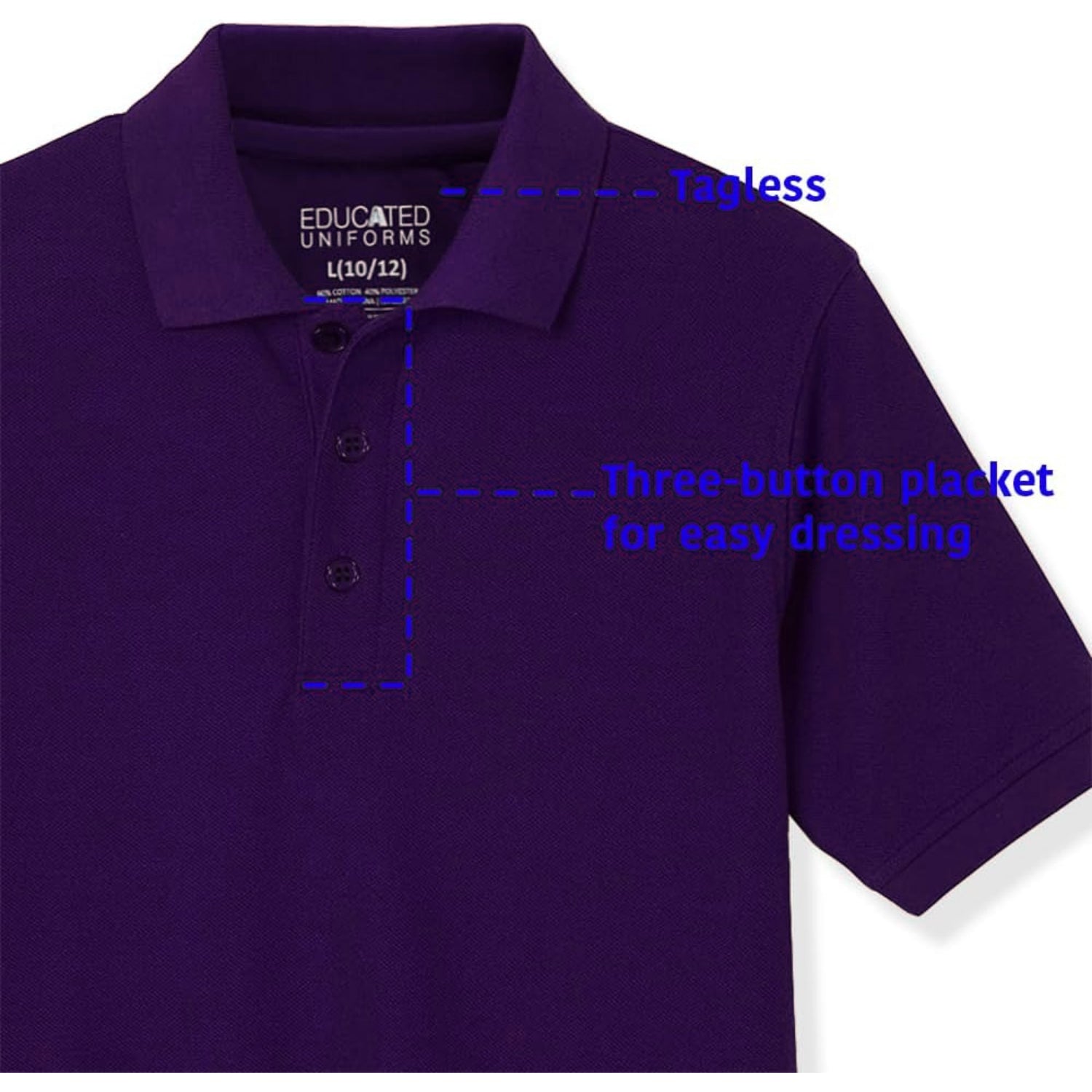Educated Uniforms Mens Short Sleeve Pique Polo Shirt