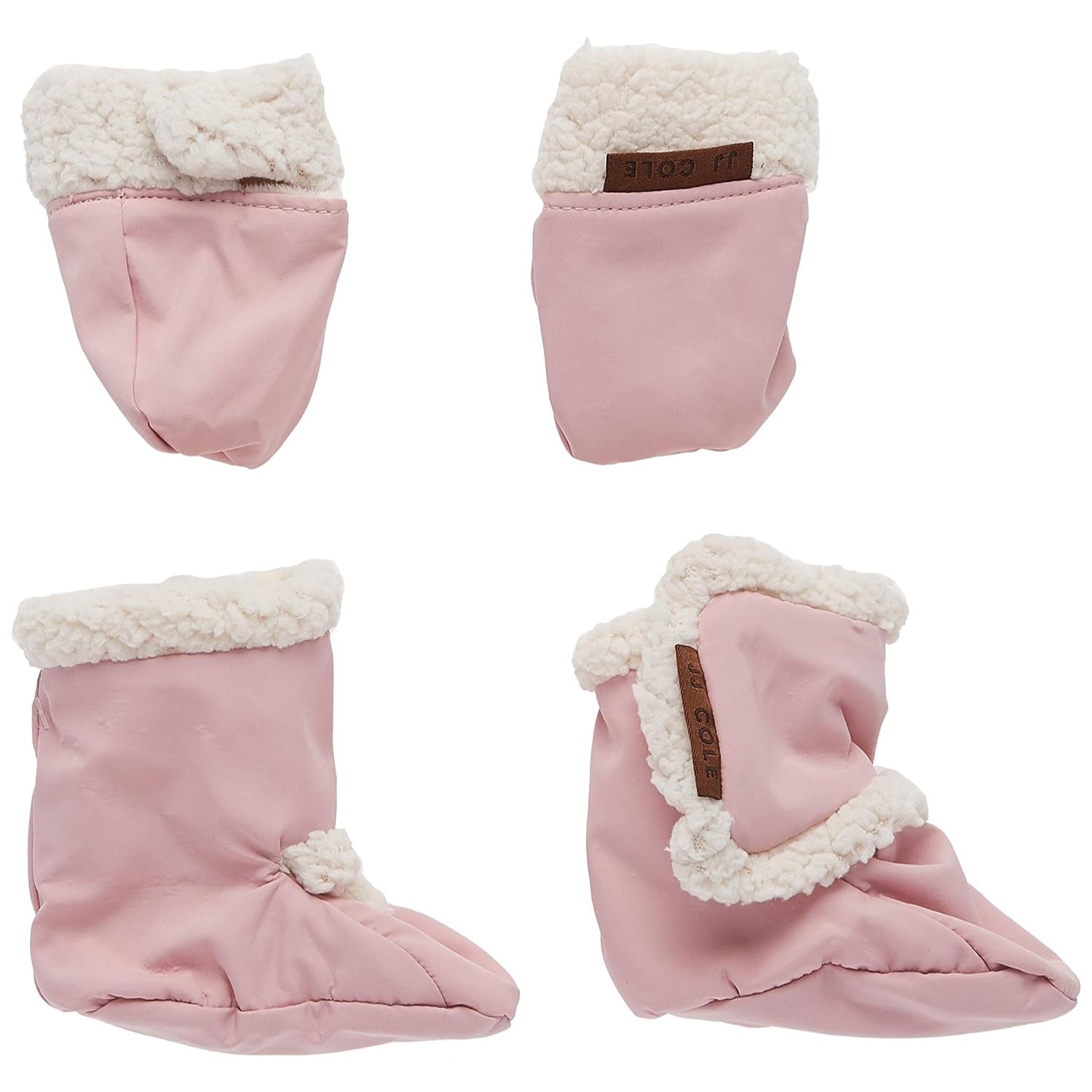 JJ Cole Winter Hat, Mitten, and Booties Set – Winter Baby Essentials – 0 to 6 Months - Blush Pink