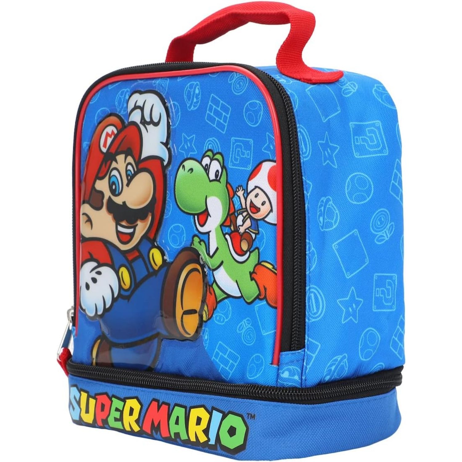 Bioworld Nintendo Super Mario Insulated Dual Zip Dome Lunch Bag