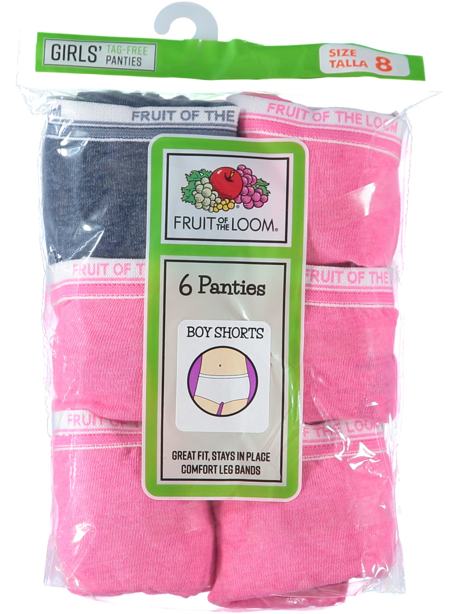 Fruit of the Loom Girls 6-16 Boyshort Underwear, 6 Pack – S&D Kids