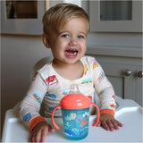 Nuby 2-Handle No-Spill Printed Trainer Cup with Soft Spout and Hygienic Cover