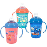 Nuby 2-Handle No-Spill Printed Trainer Cup with Soft Spout and Hygienic Cover