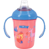 Nuby 2-Handle No-Spill Printed Trainer Cup with Soft Spout and Hygienic Cover