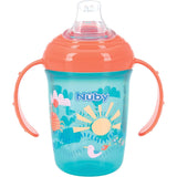 Nuby 2-Handle No-Spill Printed Trainer Cup with Soft Spout and Hygienic Cover