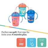 Nuby 2-Handle No-Spill Printed Trainer Cup with Soft Spout and Hygienic Cover
