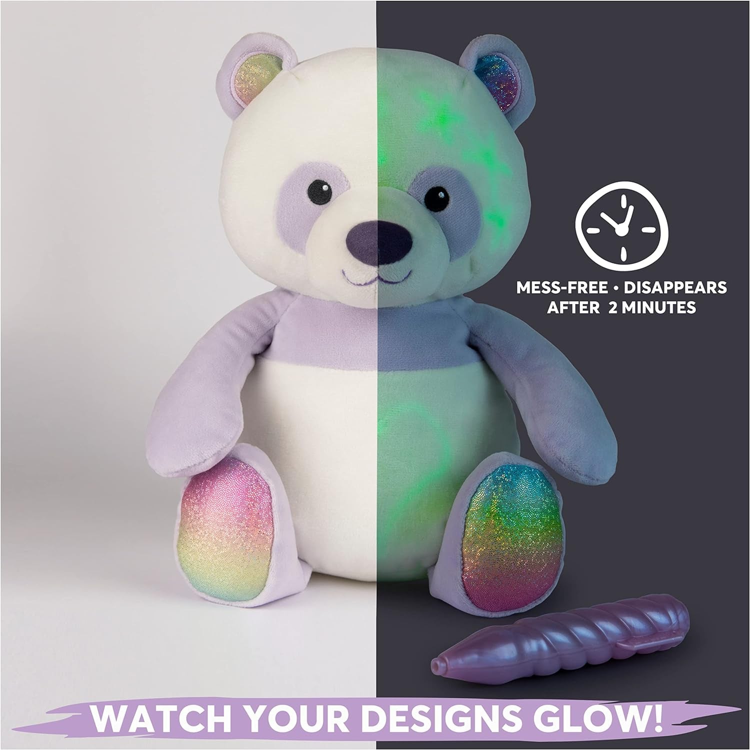 GUND Magic Draw and Glow Panda, Glow-in-The-Dark Activity Plush