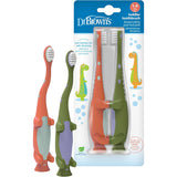 Dr. Browns Toddler 2-Pack Toothbrush, Dinosaur, Green and Orange