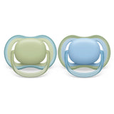 Philips Avent Ultra Air Pacifier - 2 Pack, Breathable Baby Pacifiers for Babies Aged 0-6 Months, BPA Free with Sterilizer Carry Case