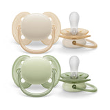 Philips Avent Ultra Soft 2 Pack Soft and Flexible Baby Pacifiers for Sensitive Skin, 0-6m