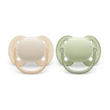 Philips Avent Ultra Soft 2 Pack Soft and Flexible Baby Pacifiers for Sensitive Skin, 0-6m